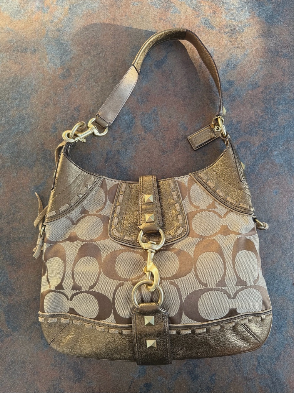 Vintage 2006 Coach Hamptons Studded Hobo Shoulder Bag With Original Hangtag
